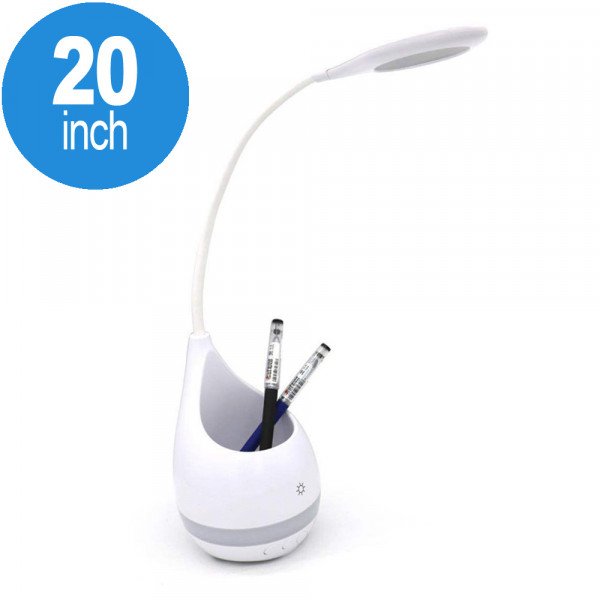 Wholesale Loud Sound Portable Touch Light with Pen Holder Bluetooth Speaker T6 (White)